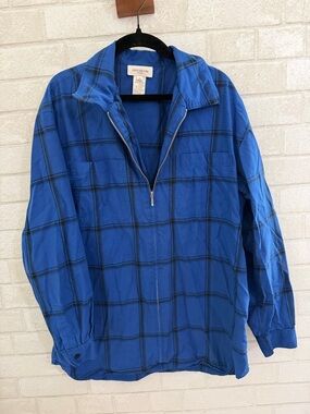 Jones New York Sport Women's Long Sleeve  Plaid Zipper Layering Top Size M #3080